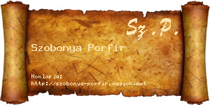 Szobonya Porfir névjegykártya